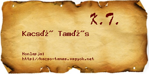 Kacsó Tamás névjegykártya